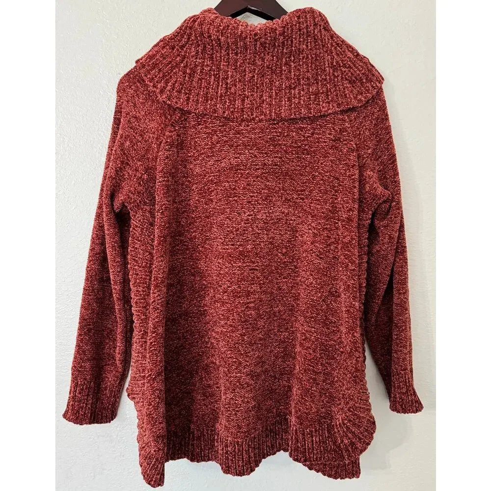 Soft Surroundings Cowl Neck Knit‎ Sweater Button Accents Size Medium